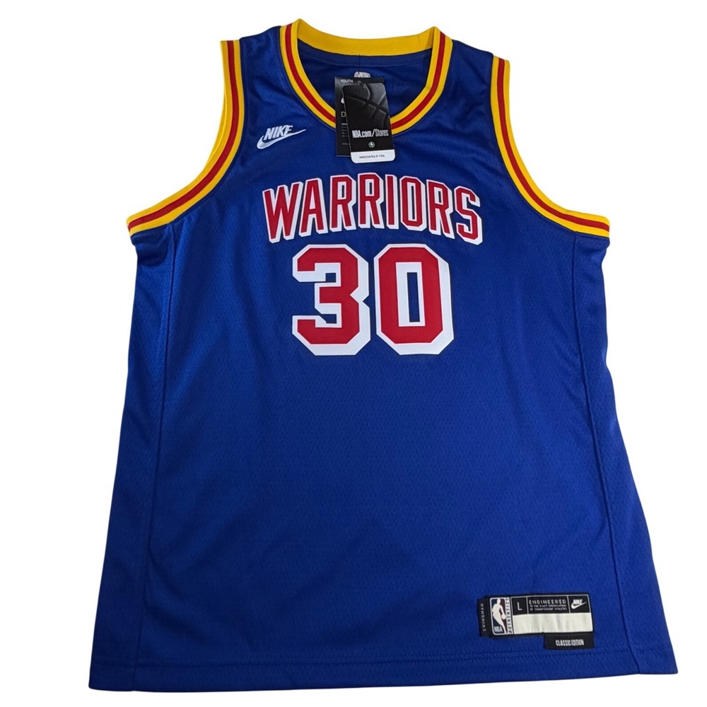 Nike Stephen Curry Warriors Jersey Youth Large 14/16 Blue Classic Edition 30 J6 - Picture 2 of 7
